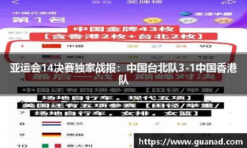 亚运会14决赛独家战报：中国台北队3-1中国香港队